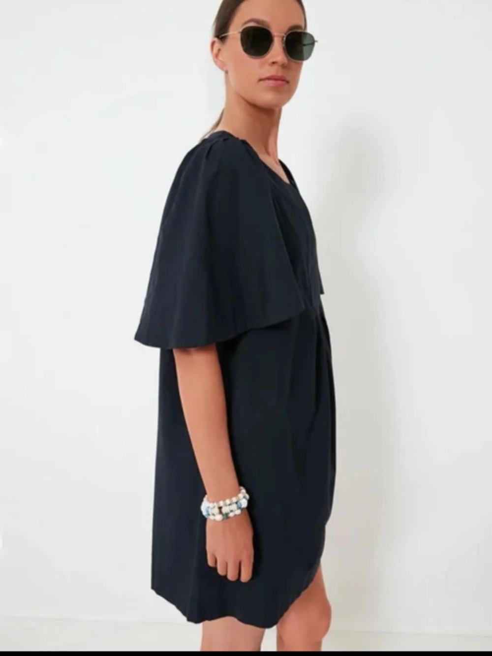 Tuckernuck POMANDER PLACE Deep Navy Finley Flutter Sleeve Dress Size XXXL - Picture 3 of 12